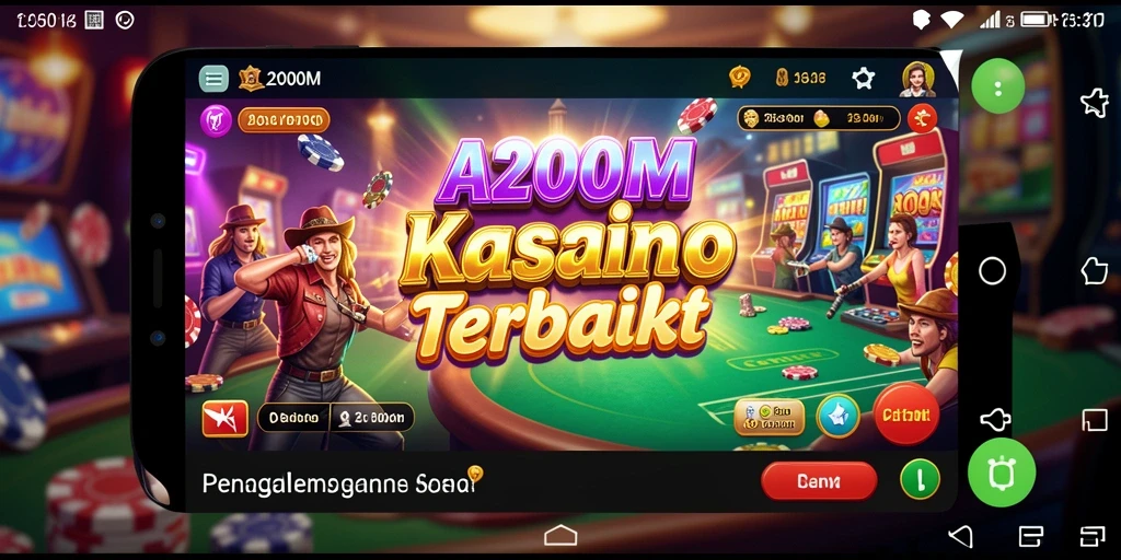 Tampilan utama A200M dengan gameplay Kasino yang seru.