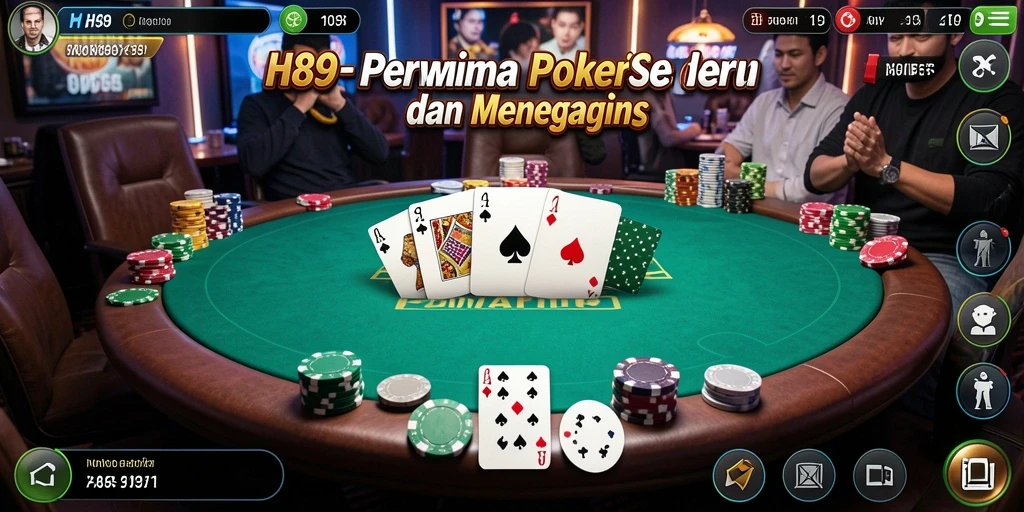 Tampilan gameplay seru H89 dengan suasana Poker yang autentik.