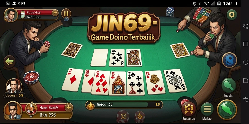 Tampilan gameplay seru dalam permainan Domino JIN69.