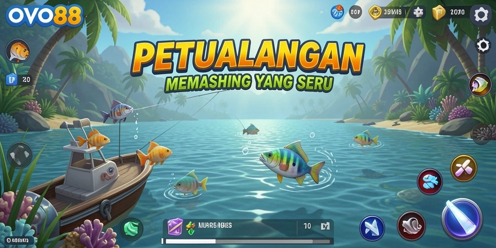 Tampilan gameplay OVO88 yang menakjubkan saat memancing.