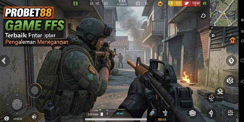 Tampilan dinamis gameplay FPS yang mendebarkan dalam PROBET88.