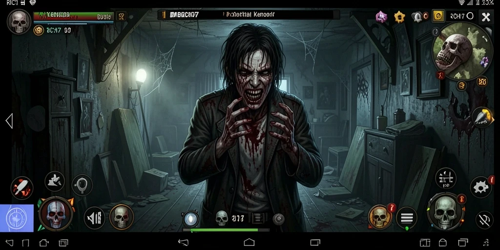 Gambaran gameplay RICH7 yang menegangkan dan penuh ketakutan.