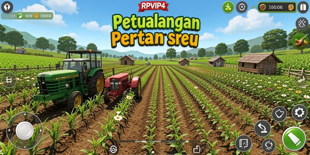 Tampilan gameplay RPVIP4 yang menampilkan aktivitas bertani yang mendebarkan.