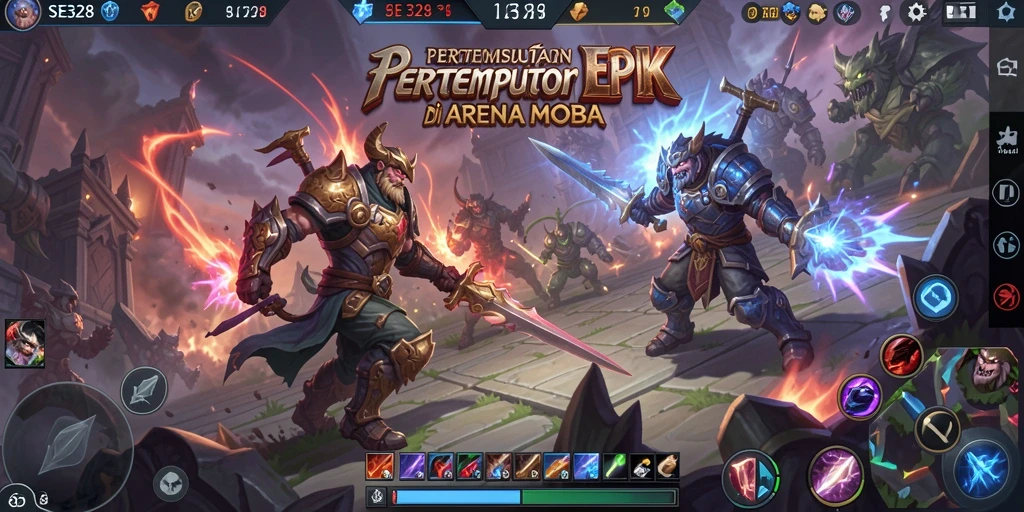 Tampilan gameplay seru dengan aksi pertempuran yang intens.
