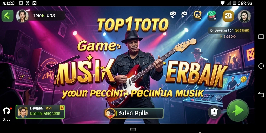 Screenshot gameplay TOP1TOTO menampilkan berbagai genre musik yang dapat dinikmati.
