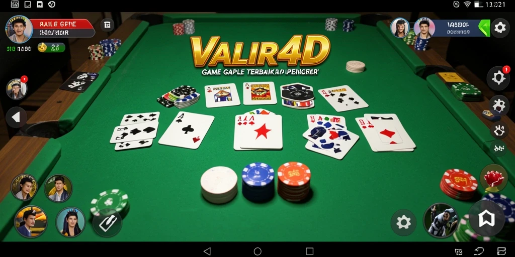Screenshot gameplay VALIR4D dengan suasana permainan Gaple yang menarik.